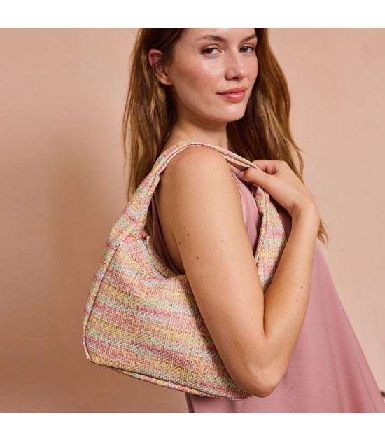 Tela Polipiel multicolor efecto textil Pastel Agotada