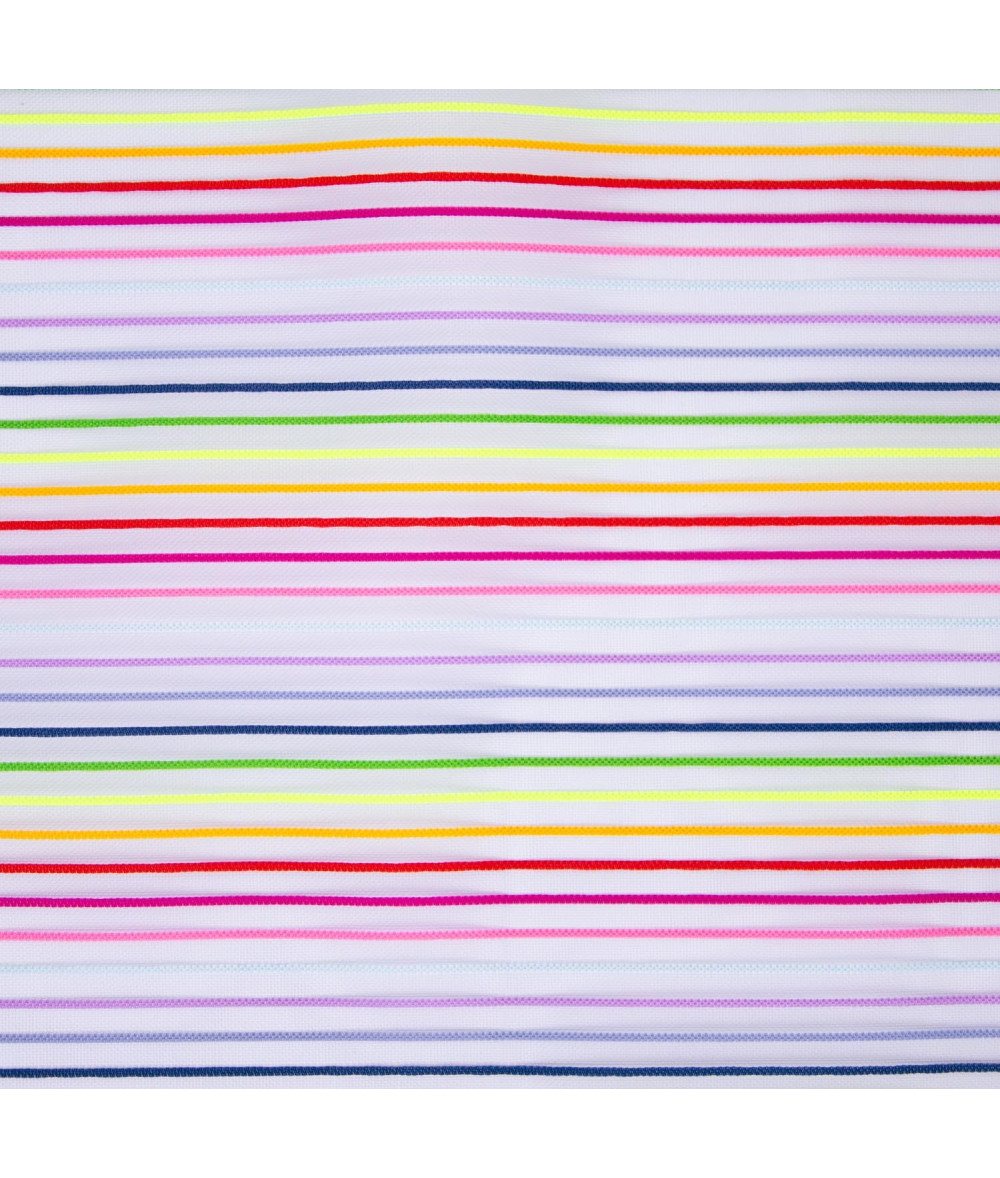 Tela Tejido de rejilla de rayas multicolor Transparente - Agotado
