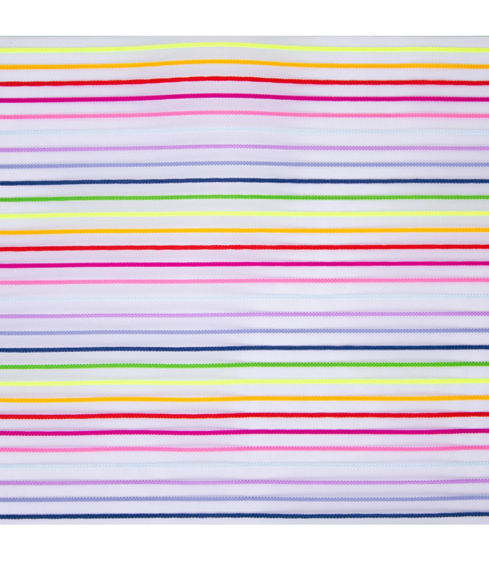Tela Tejido de rejilla de rayas multicolor Transparente - Agotado