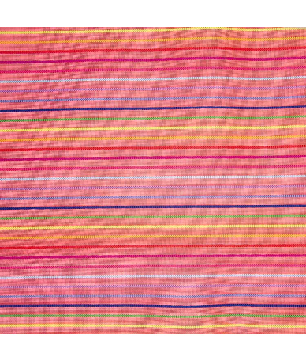Tela Tejido de rejilla de rayas multicolor Coral - Agotado