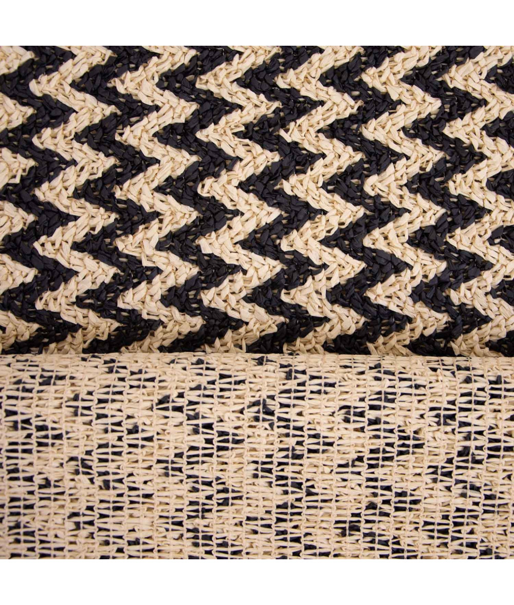 Tejido punto 100 % papel raffia Black & White - Agotado
