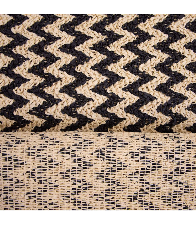 Tejido punto 100 % papel raffia Black & White - Agotado