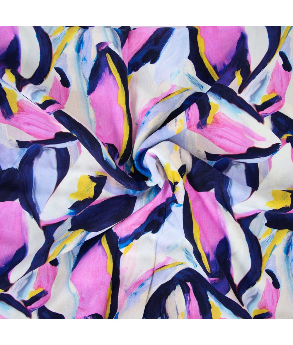 Tela viscosa Rayon Lilac Butterfly Chalis