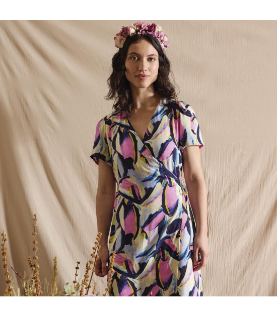 Tela viscosa Rayon Lilac Butterfly Chalis