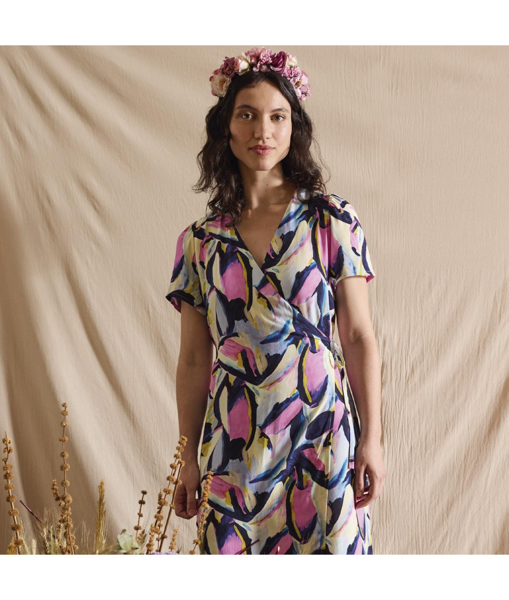 Tela viscosa Rayon Lilac Butterfly Chalis
