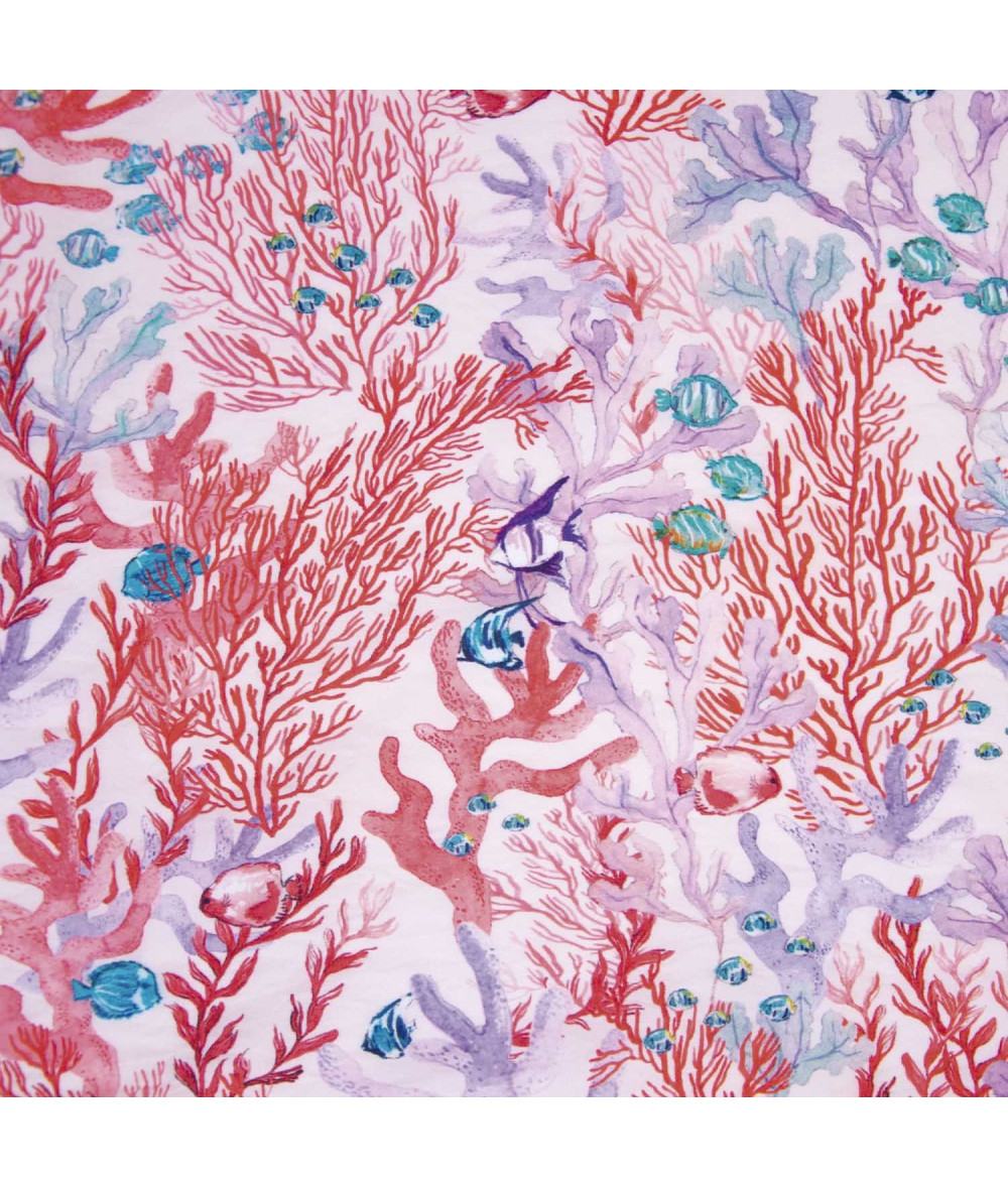 Tela de Rayon Red Seabed