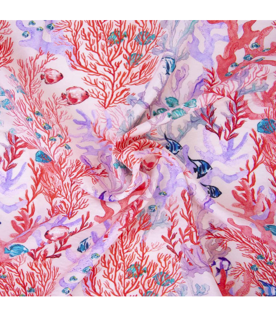 Tela de Rayon Red Seabed