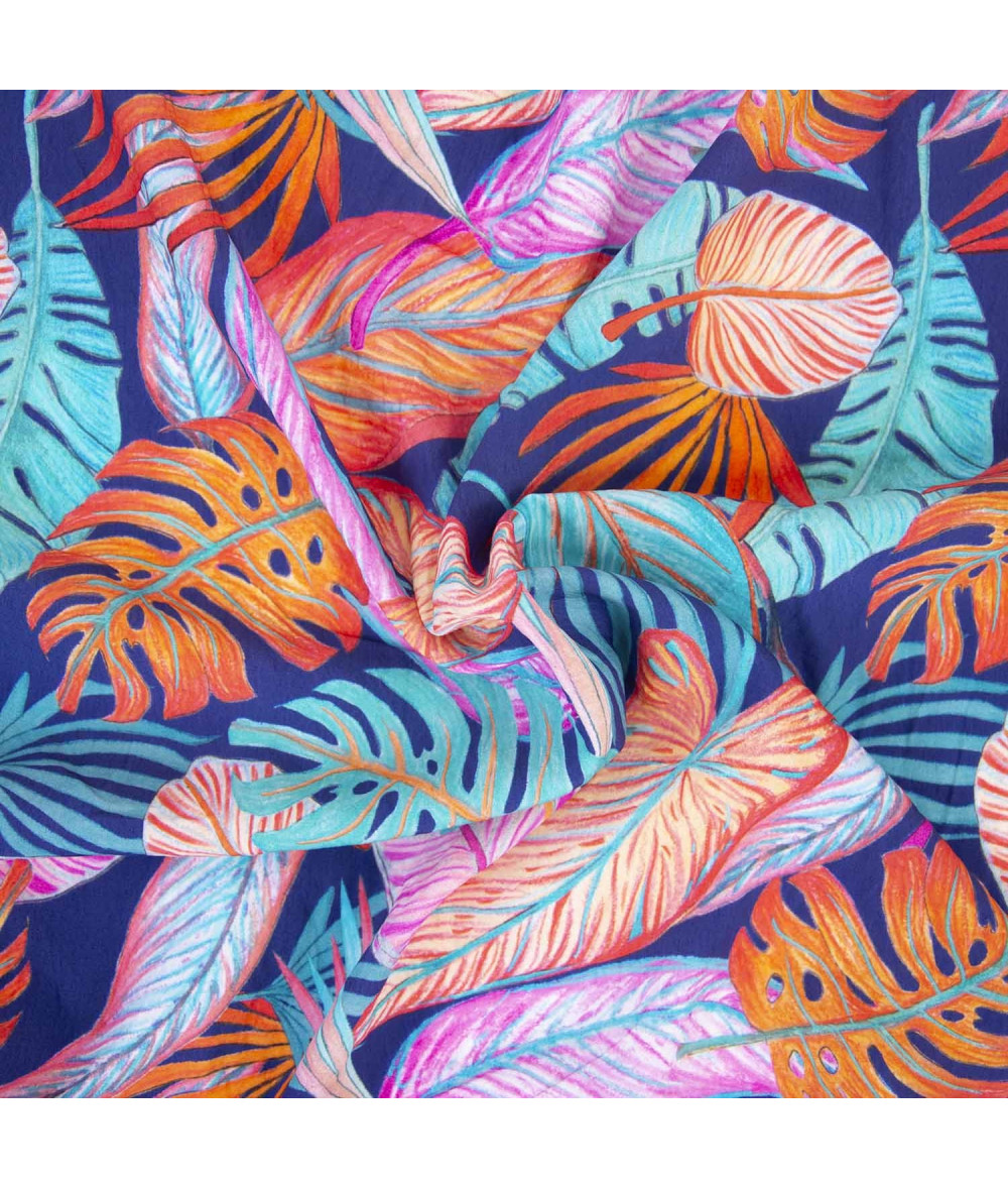 Tela de Rayon Tortoise Leaves