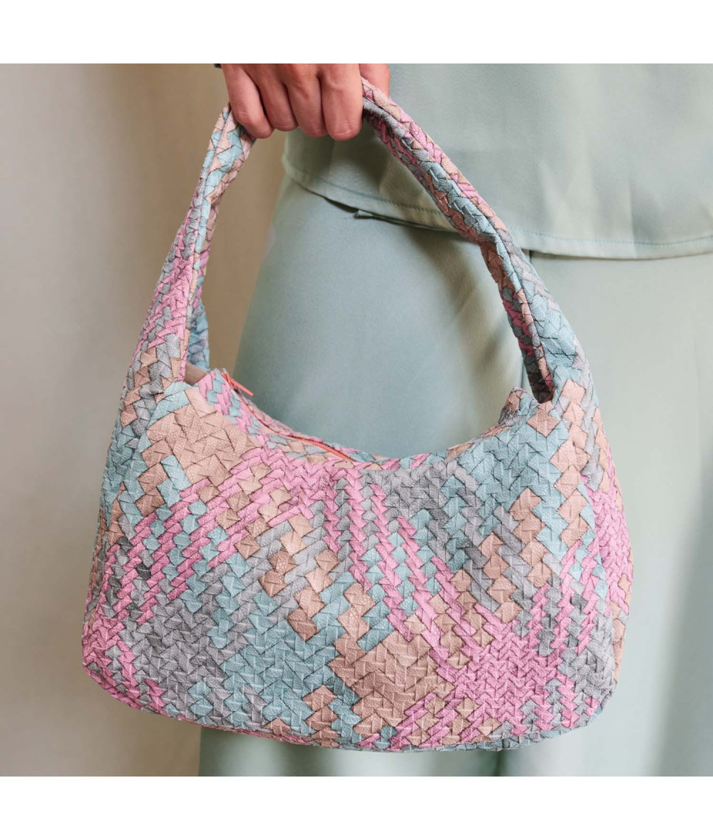 Tela Polipiel Diseño zigzag colores pastel