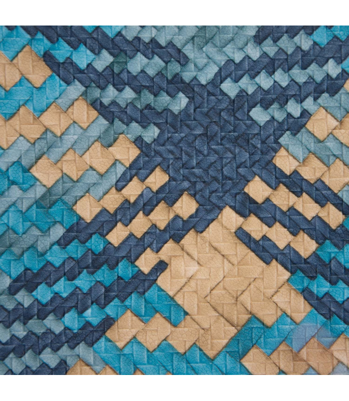 Tela Polipiel Diseño zigzag colores azules - Agotado