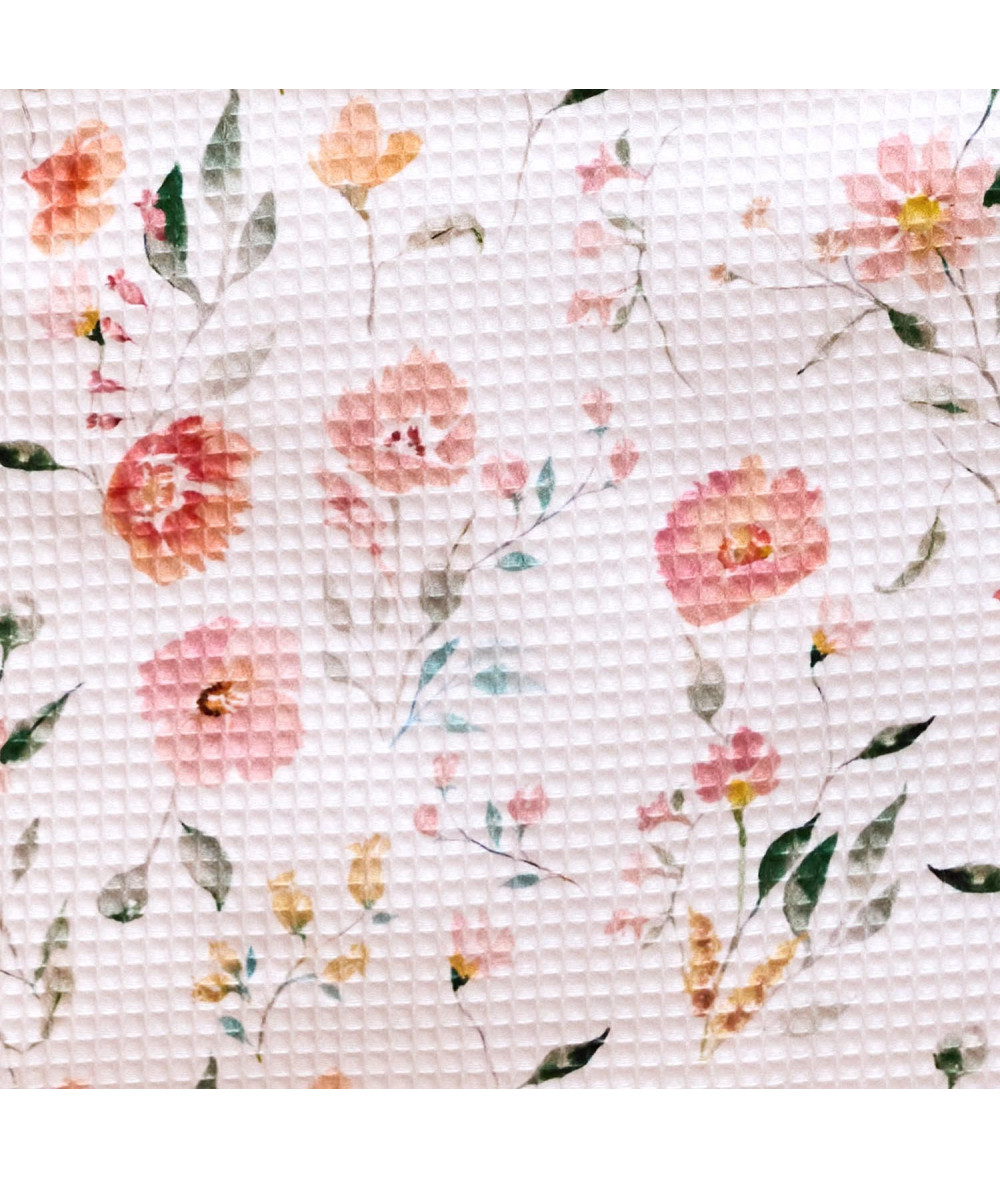 Tela Waffle estampado floral