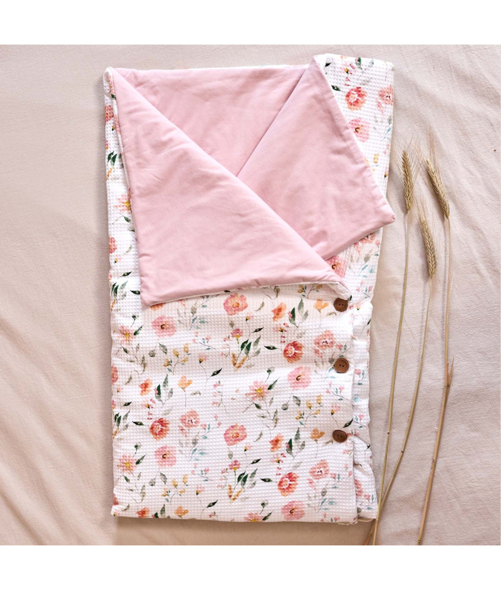 Tela Waffle estampado floral