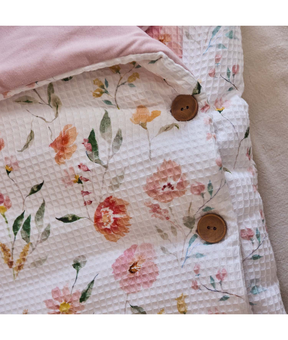 Tela Waffle estampado floral