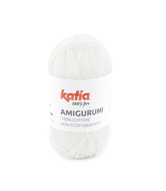 Ovillo Katia Amigurumi 100% algodón 20 g color blanco 1
