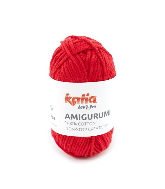 Ovillo Katia Amigurumi 100% algodón 20 g color rojo