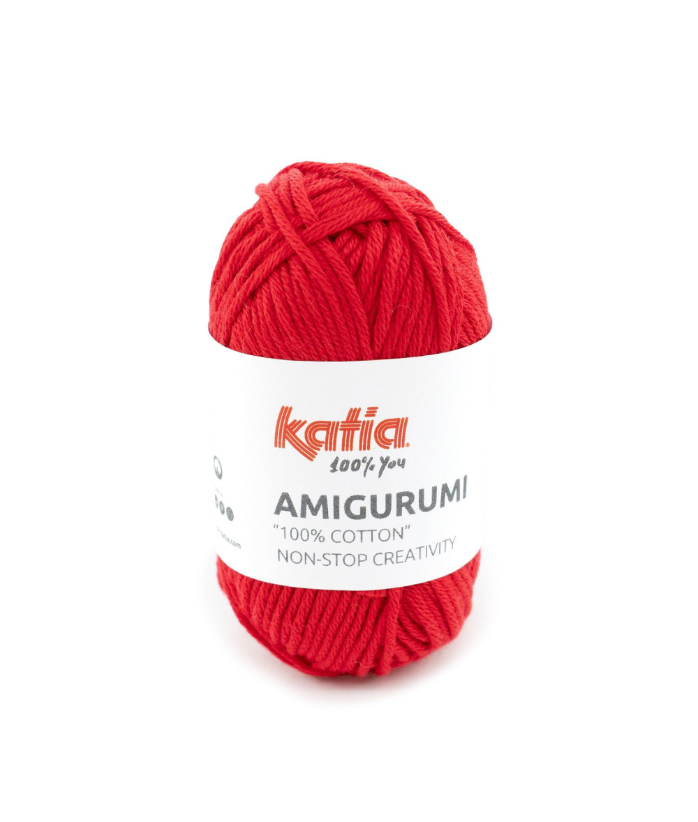 Ovillo Katia Amigurumi 100% algodón 20 g color rojo