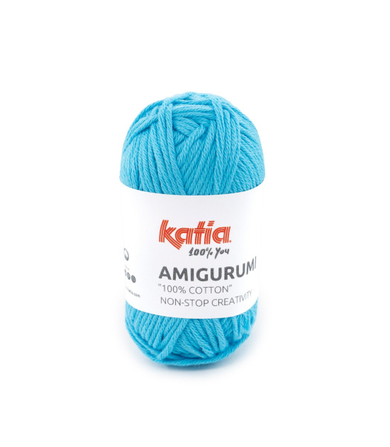 Ovillo Katia Amigurumi 100% algodón 20 g color turquesa