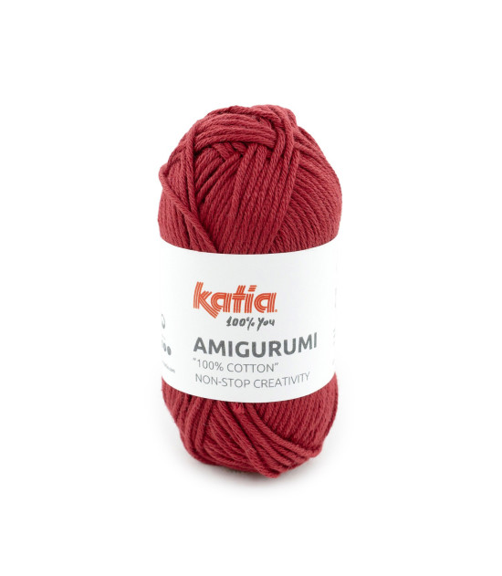 Ovillo Katia Amigurumi 100% algodón 20 g color granate