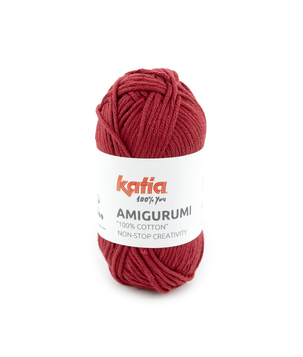 Ovillo Katia Amigurumi 100% algodón 20 g color granate