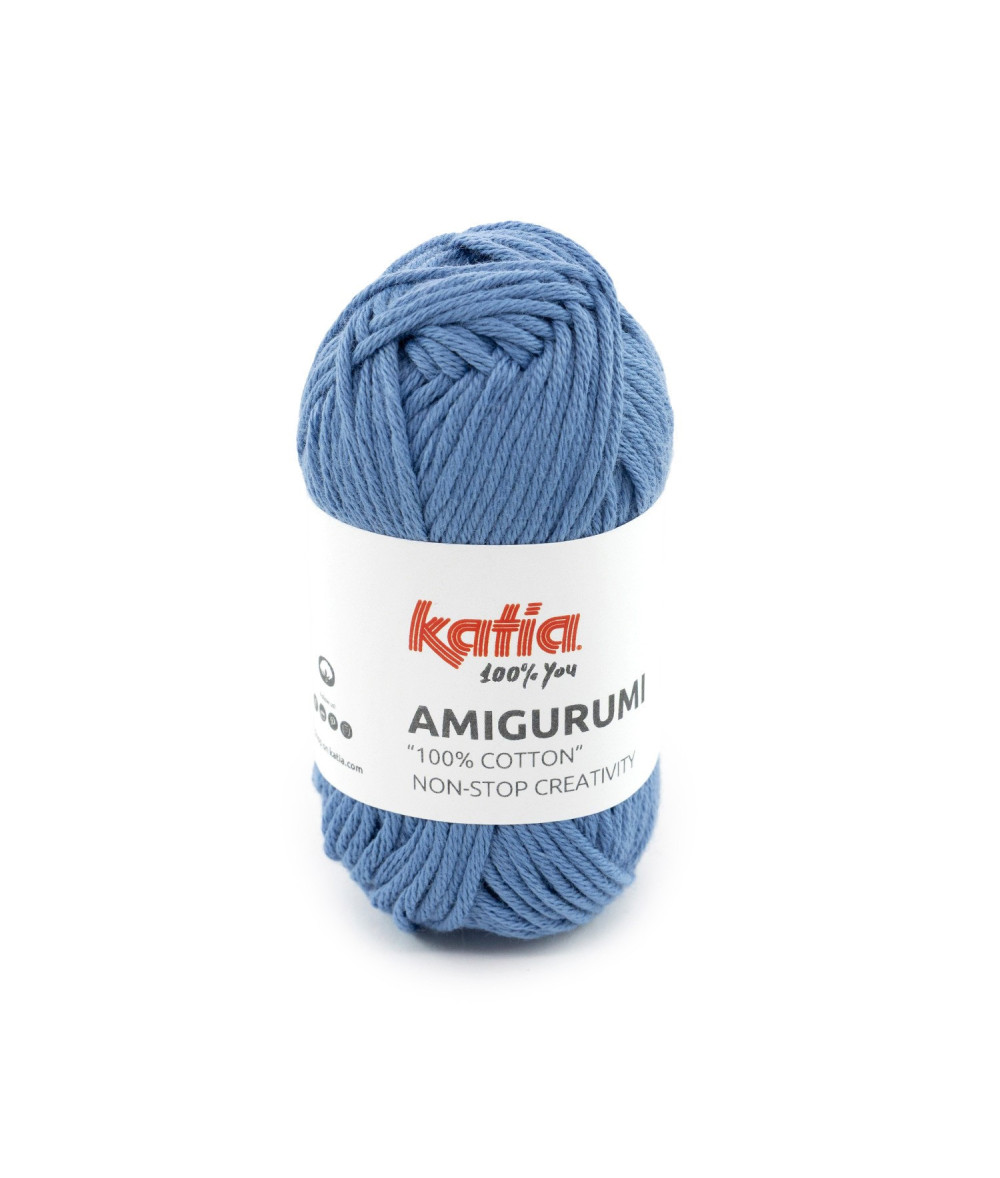 Ovillo Katia Amigurumi 100% algodón 20 g color azul tejano
