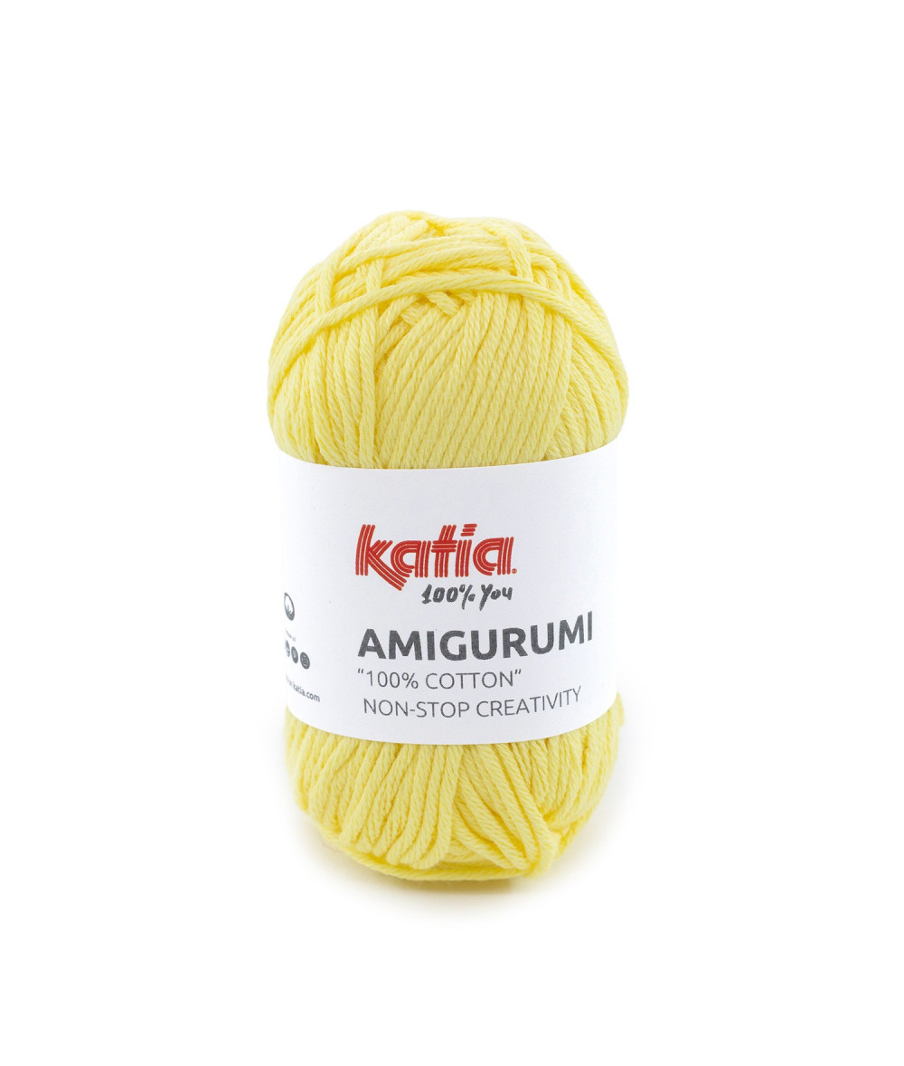 Ovillo Katia Amigurumi 100% algodón 20 g color amarillo limon