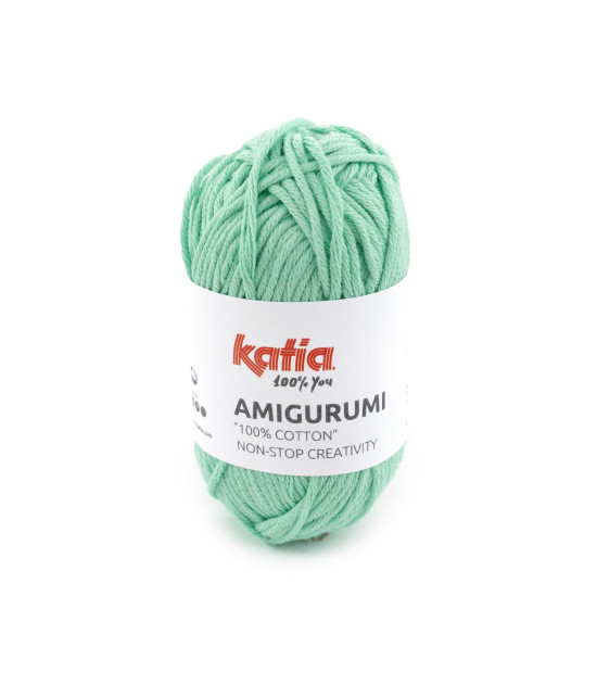 Ovillo Katia Amigurumi 100% algodón 20 g color verde luminoso