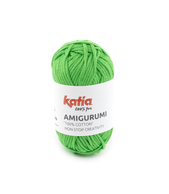 Ovillo Katia Amigurumi 100% algodón 20 g color verde brillante