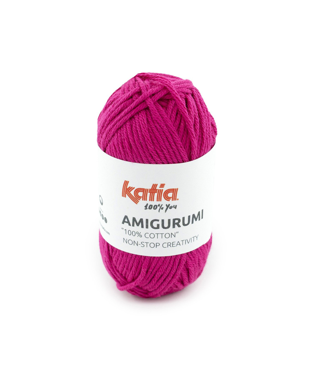 Ovillo Katia Amigurumi 100% algodón 20 g color rojo frambuesa
