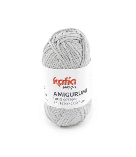 Ovillo Katia Amigurumi 100% algodón 20 g color gris perlado