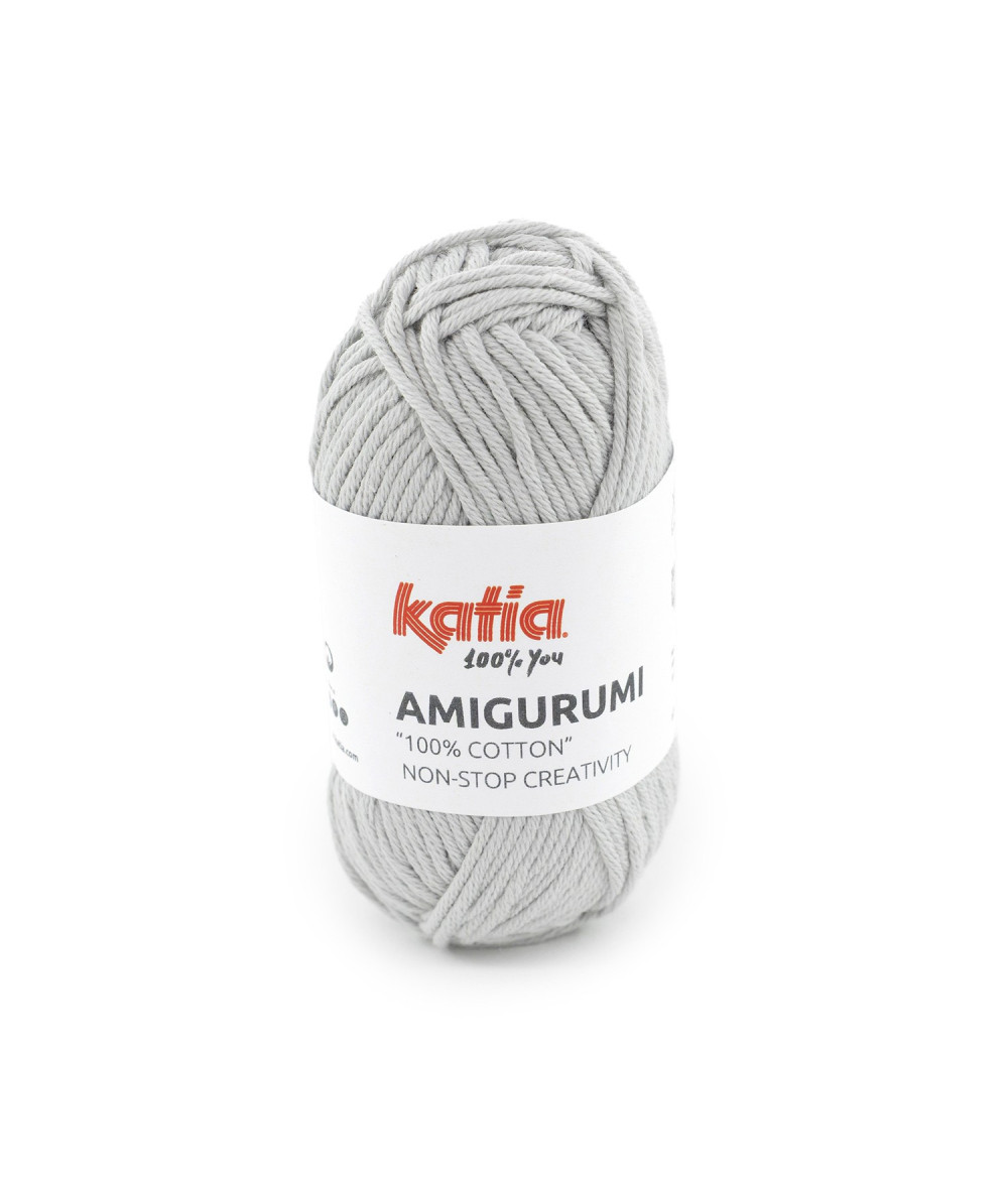Ovillo Katia Amigurumi 100% algodón 20 g color gris perlado