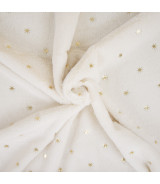 Tela de peluche suave con estrellas doradas