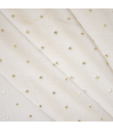 Tela de peluche suave con estrellas doradas