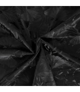 Tela con efecto piel de melocotón con estampado de hojas