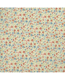 Tela Red, White & Beautiful Flores Rojas
