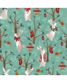 Tela Colección Glad Tidings Christmas Rabbit