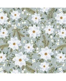 Tela colección Winter Dreams Winter Flower Mint Metallic