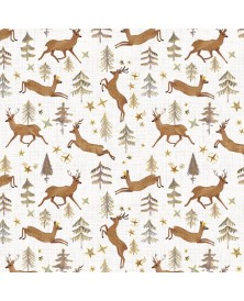 Tela colección Winter Dreams Stags White Metallics